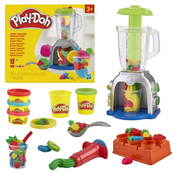 Play-Doh Swirlin' Smoothies Toy Blender Playset, Play Kitchen Appliances for Ages 3+