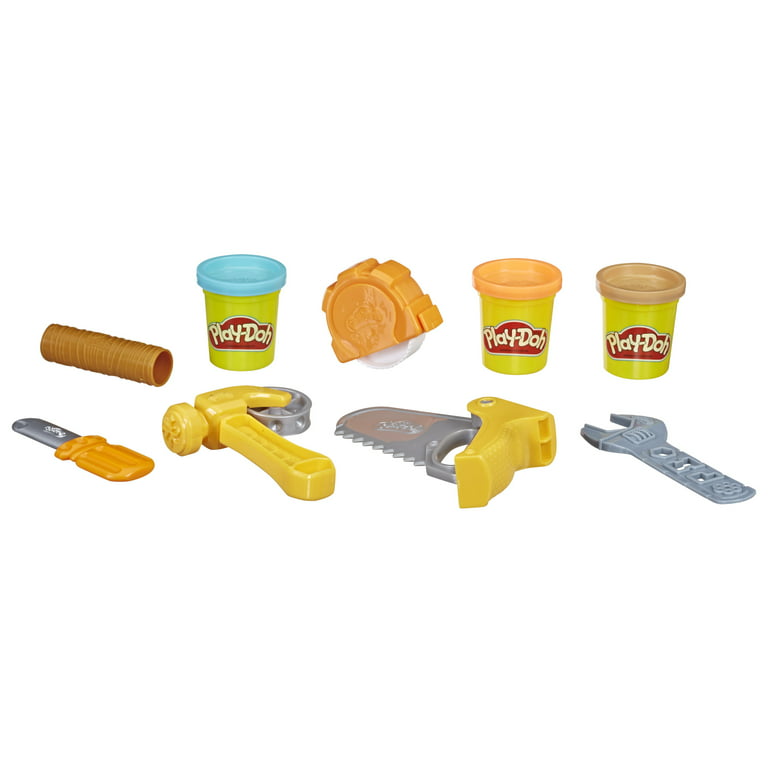 Play-Doh Toolin' Around Toy Tools Set, with 5 Tools and 3 Cans (6 Ounces  Total)