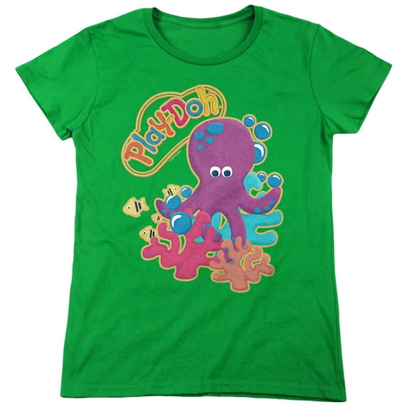 Play Doh Under The Sea Women's T Shirt, Kelly Green, Medium