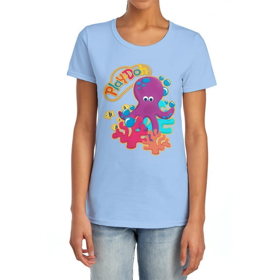 Play Doh Under The Sea Women's T Shirt, Light Blue, Large