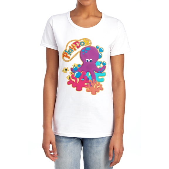 Play Doh Under The Sea Women's T Shirt, White, X-Large