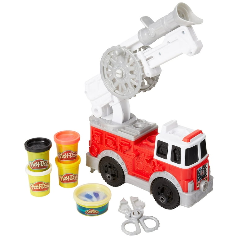 Play-Doh Wheels Fire Truck Toy Vehicle Set, Cans, Preschool Toys