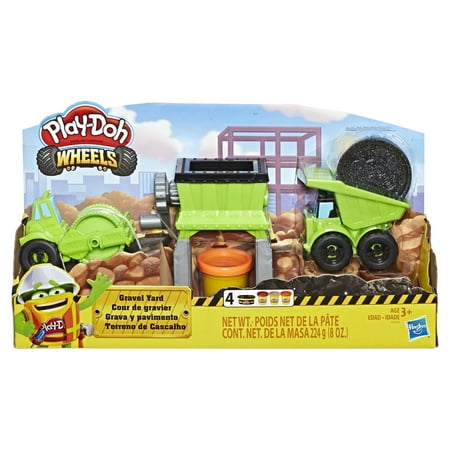 Play-Doh Wheels Gravel Yard Construction Toy Pavement with 4 Cans
