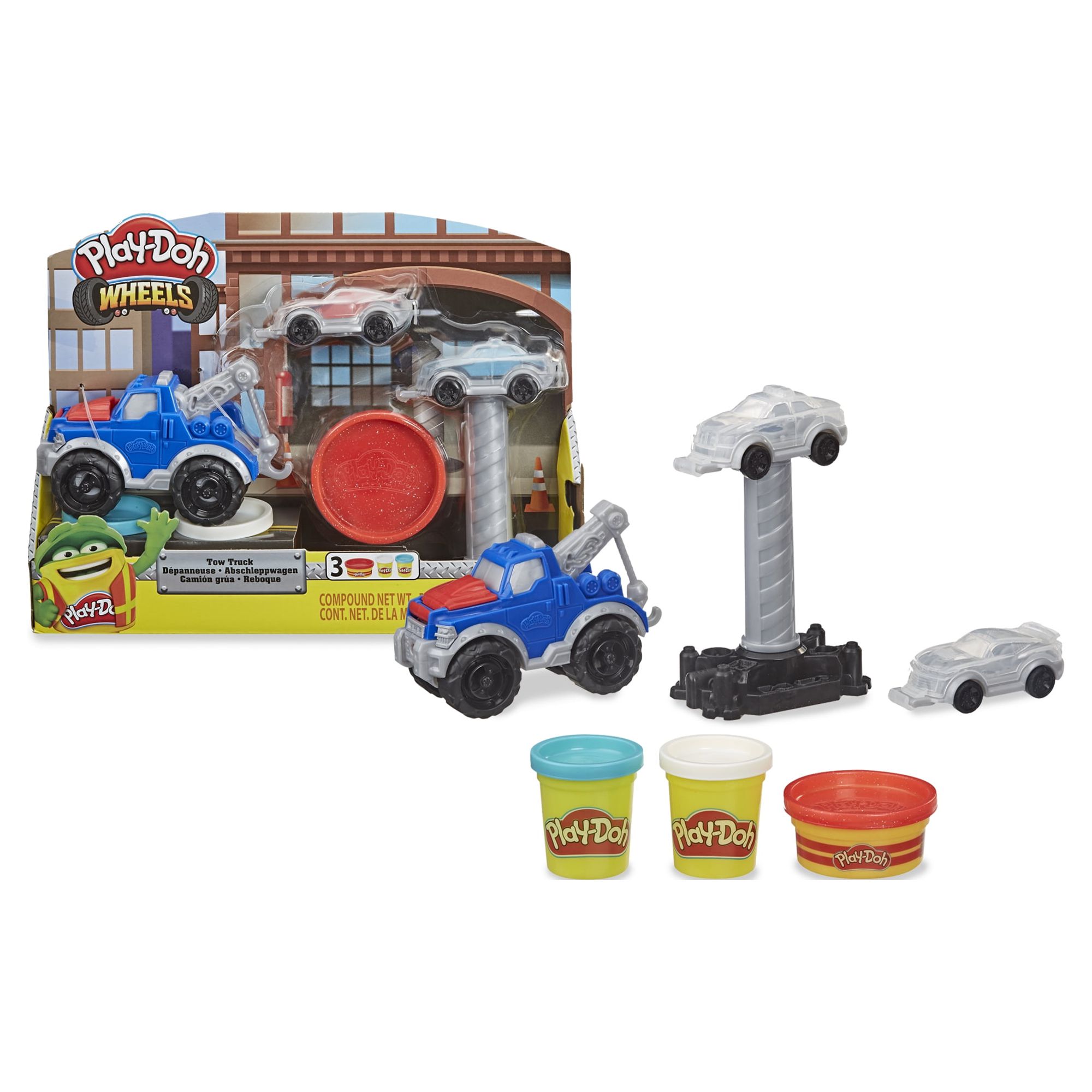 Play-Doh Wheels Tow Truck Toy with 3 Non-Toxic Play-Doh Colors, (6 oz) - image 1 of 14