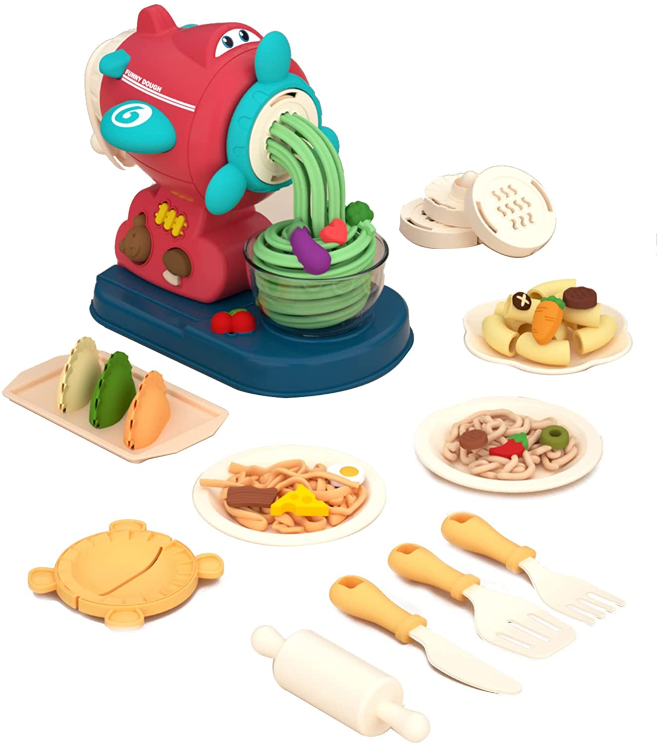 Play Dough Accessories Starter Set, Aircraft Noodle Pasta Maker, Fake  Flowers Etc Play Kitchen Creations Playset