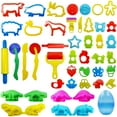 thumbnail image 1 of Play Dough Tools Set for Kids, Various Plastic Animal Molds, Clay Rolling Pins, for Creative Dough Cutting, 44 Pieces, 1 of 7