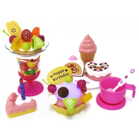 Play Food Set With Cupcake, Cakes, Ice Cream & Sundae PS730 Cake Baking Pastry Supply