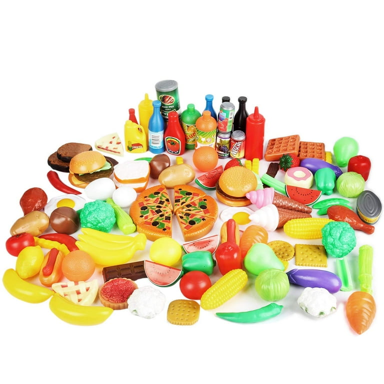 120 PCS Play Food Set for Kids Kitchen