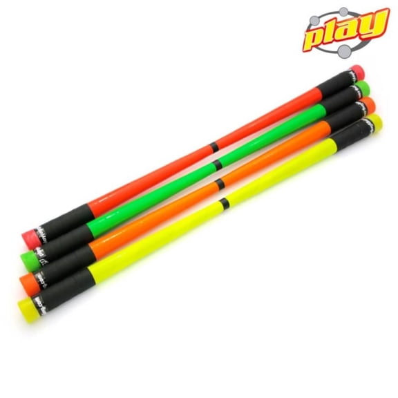 Play G6 Devil Stick - Rubber Knobs - Ash Wood Core (Orange Knob Orange Stick)
