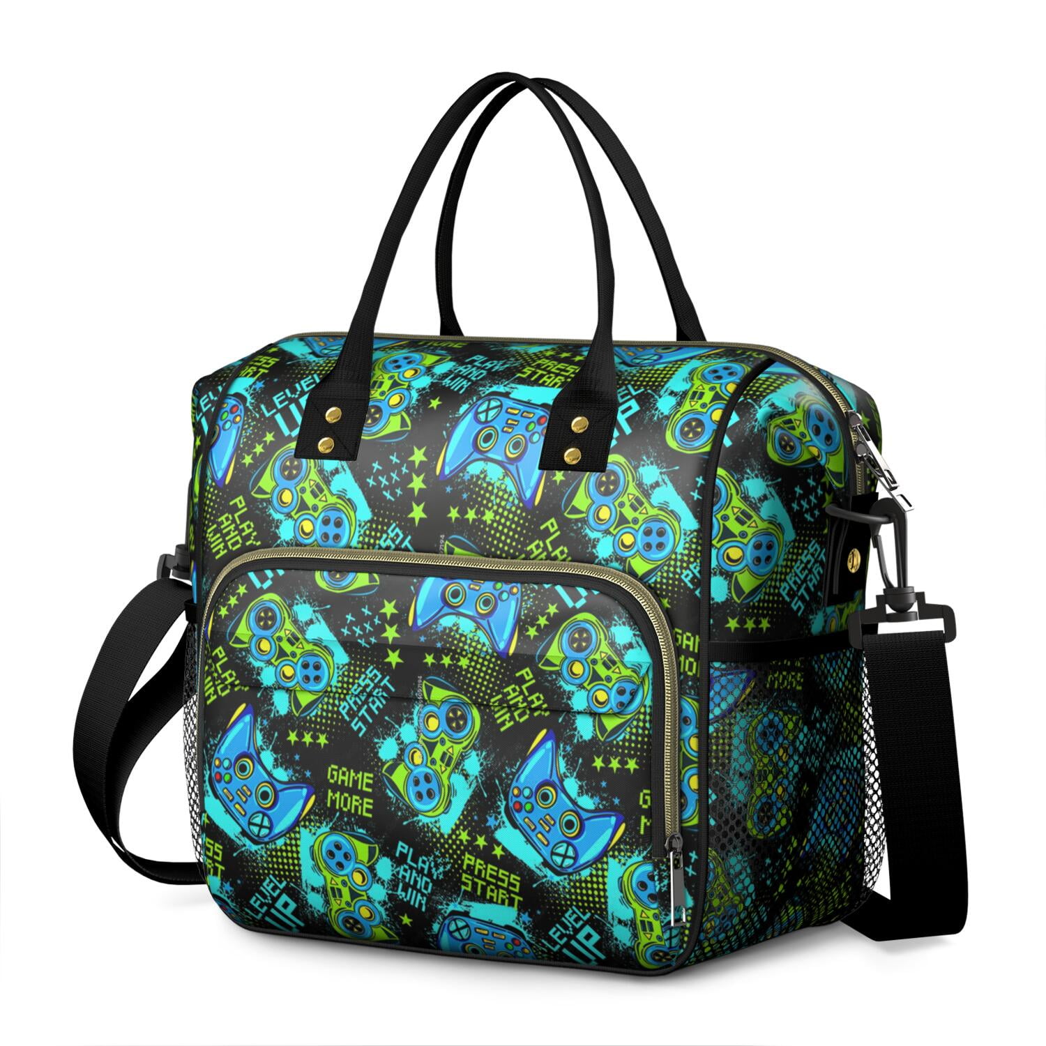 Play Game Pattern Lunch Box for School,Insulated Large,Lunch Bag ...