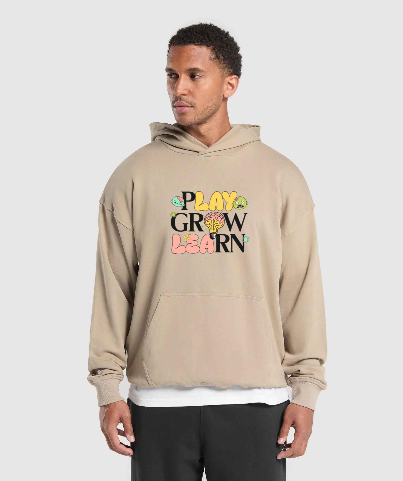 Play Grow Learn Hoodie Educational Fun Graphic Kids Learning Style Now ...