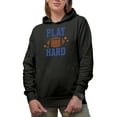 thumbnail image 1 of Play Hard, Football Season Gift, Black Hooded Sweatshirt or Hoodie, Large, 1 of 5