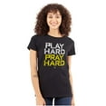 thumbnail image 1 of Play Hard Pray Hard Christian Faith Womens Slim Fit Graphic Tee Brisco Brands S, 1 of 5