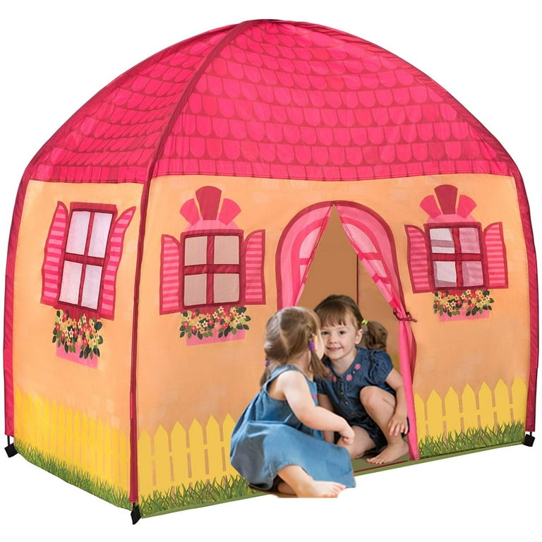 Play House Tent for Girls Foldable Indoor Kids Tent Lifelike House