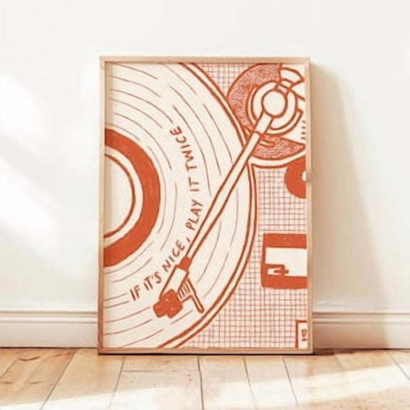 Play It Twice Vinyl Poster, Poster Home Decor, Poster Only