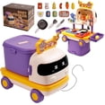 thumbnail image 1 of Play Kitchen Sets for Kids,Pretend Cooking Toys,2 in 1 Kitchen Playset Truck Toy with Food Accessories Kitchen Tools Set,Play Pots,Big Pull Truck for Children Age 3+,Birthday Xmas Gifts for Boy Girl, 1 of 6