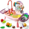 thumbnail image 1 of Play Kitchen Sink Toys for Kids with Running Water, Pretend Play Dishes, Realistic Role Play Kitchen Accessories,, 1 of 7
