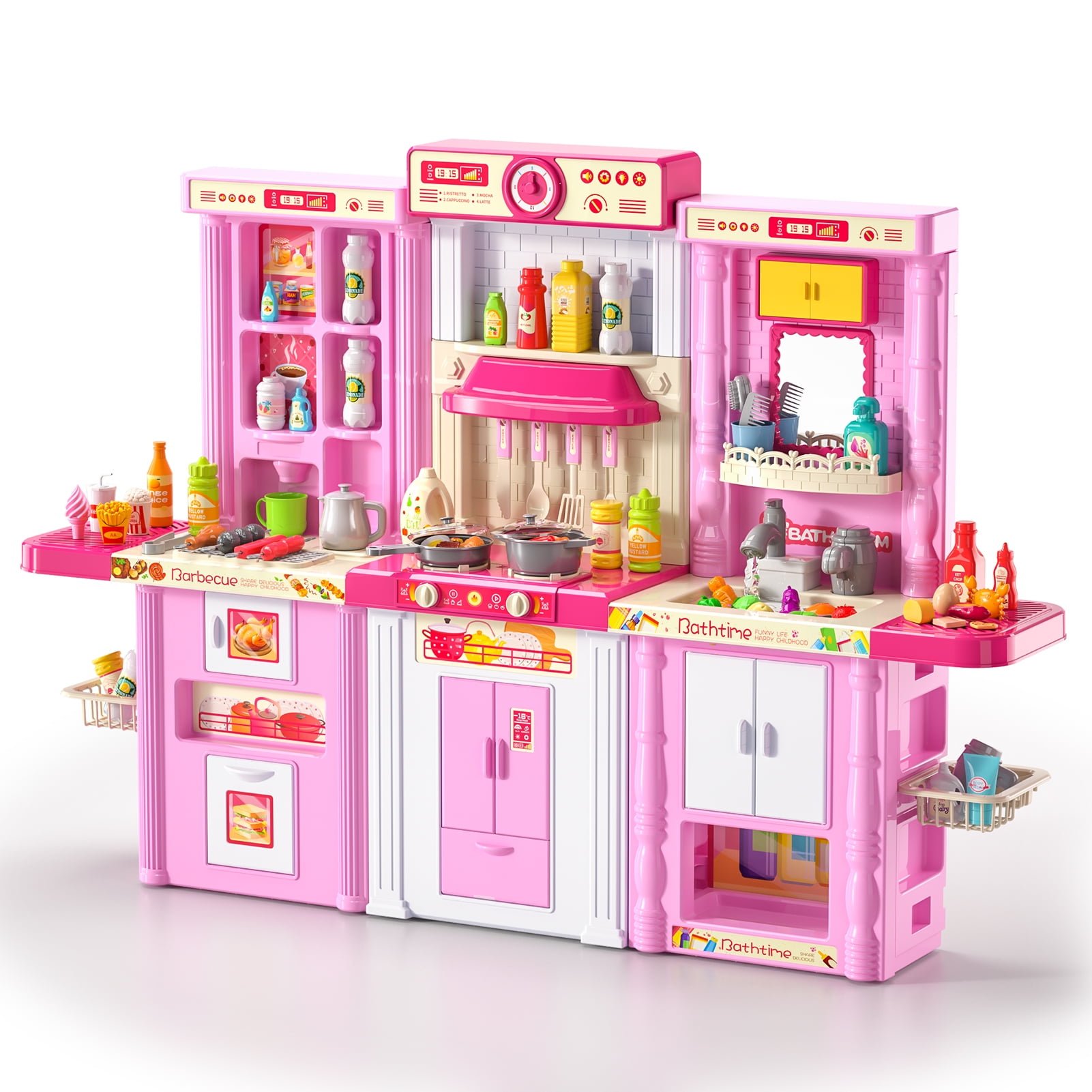 Play Kitchen Toys Kitchen Playset Includes for Prentend Play, Play House Toys for 3-8 Years Old Girls as Holiday Gifts