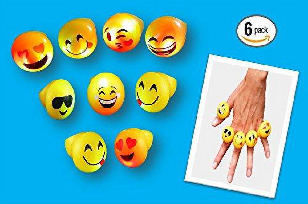 Play Kreative EMOJI Flashing LED Light Up Blinking Rings