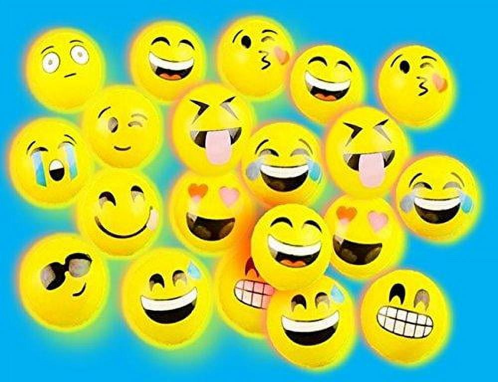 Play Kreative Emoji Light Up Bounce Balls 6 Pack Emoticon Party