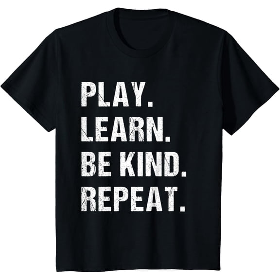 Play Learn Be Kind Repeat - Anti Bullying Day 2024 Unity Day T-ShirtMen and women, White Black T-shirt, size: Extra large S-4XL