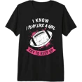 thumbnail image 1 of Play Like a Girl Flag Football Grunge Sports Design Tri Blend T-Shirt, 1 of 4