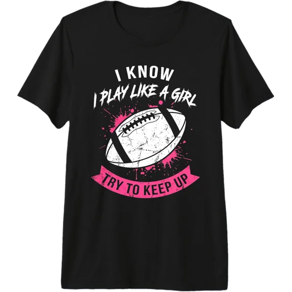 Play Like a Girl Flag Football Grunge Sports Design Tri Blend T-Shirt