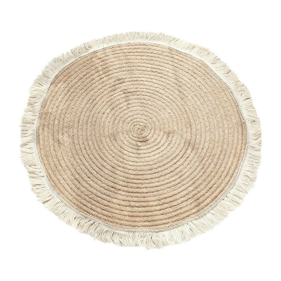 Play Mat Washable Round Double-Sided Tassel Rug Soft Non-Slip Floor Mat for Babies Infant Play Area Nursery Decor Home Decor Easy to Clean Multiple Sizes Available