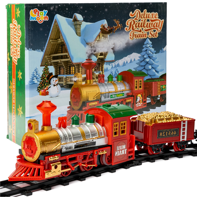 Play Moon Electric Train Set for Christmas Tree 39 PCS Railway Train