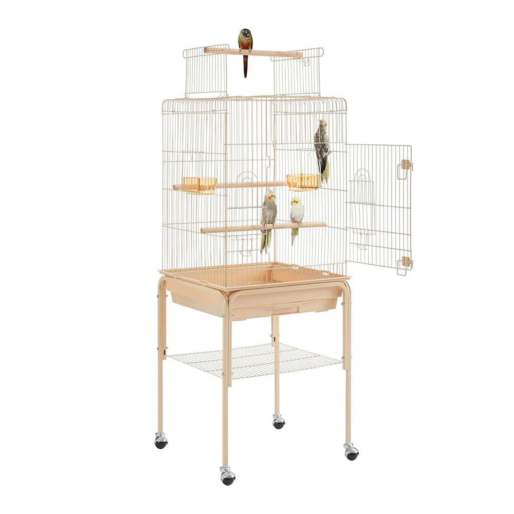 Illustration of Beige And White Macaw Cages With Rope Options