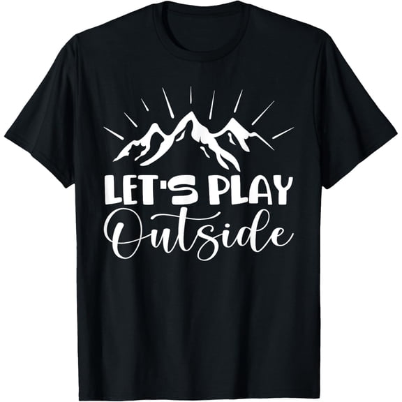 Play Outside Exploring US Let's Hiking Outdoor National T-Shirt100%cotton