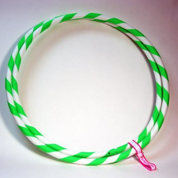 Play Perfect Hoop 20mm Hula Hoop - Collapsible - White with Green UV Tape