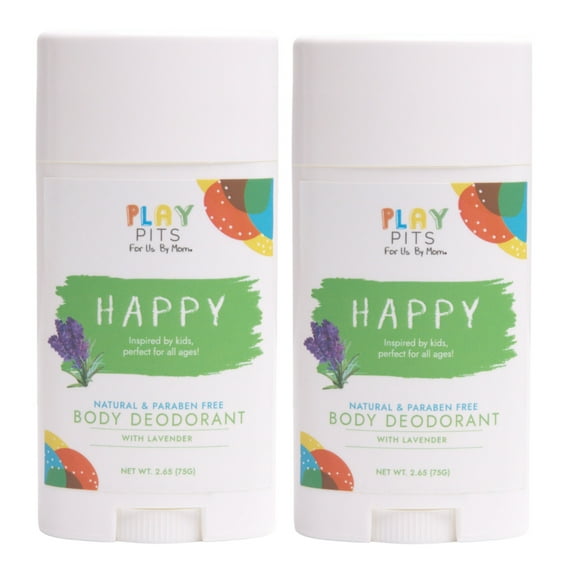 Play Pits – Natural Kids Whole Body Deodorant – Happy Scent – Infused W/Lavender Essential Oils -2pk