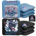 thumbnail image 1 of Play Platoon ACO Tournament Series Cornhole Bags Set of 8 - Pro Style Dual Sided Slick and Sticky Side Bean Bags for Corn Hole Toss Game - Competition Weight, Designed in USA - Black & Slate Blue, 1 of 7