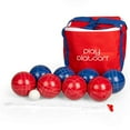 thumbnail image 1 of Play Platoon Bocce Ball Set with 8 Premium Resin Bocce Balls, Pallino, Carry Bag & Measuring Rope - Red and Blue 2 to 8 Person Bocce Yard Game, 1 of 7