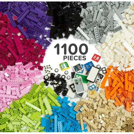 Play Platoon Bricks Wheels, Tires, Axles, Windows PP-B1120P Building Set (1100 Pieces)