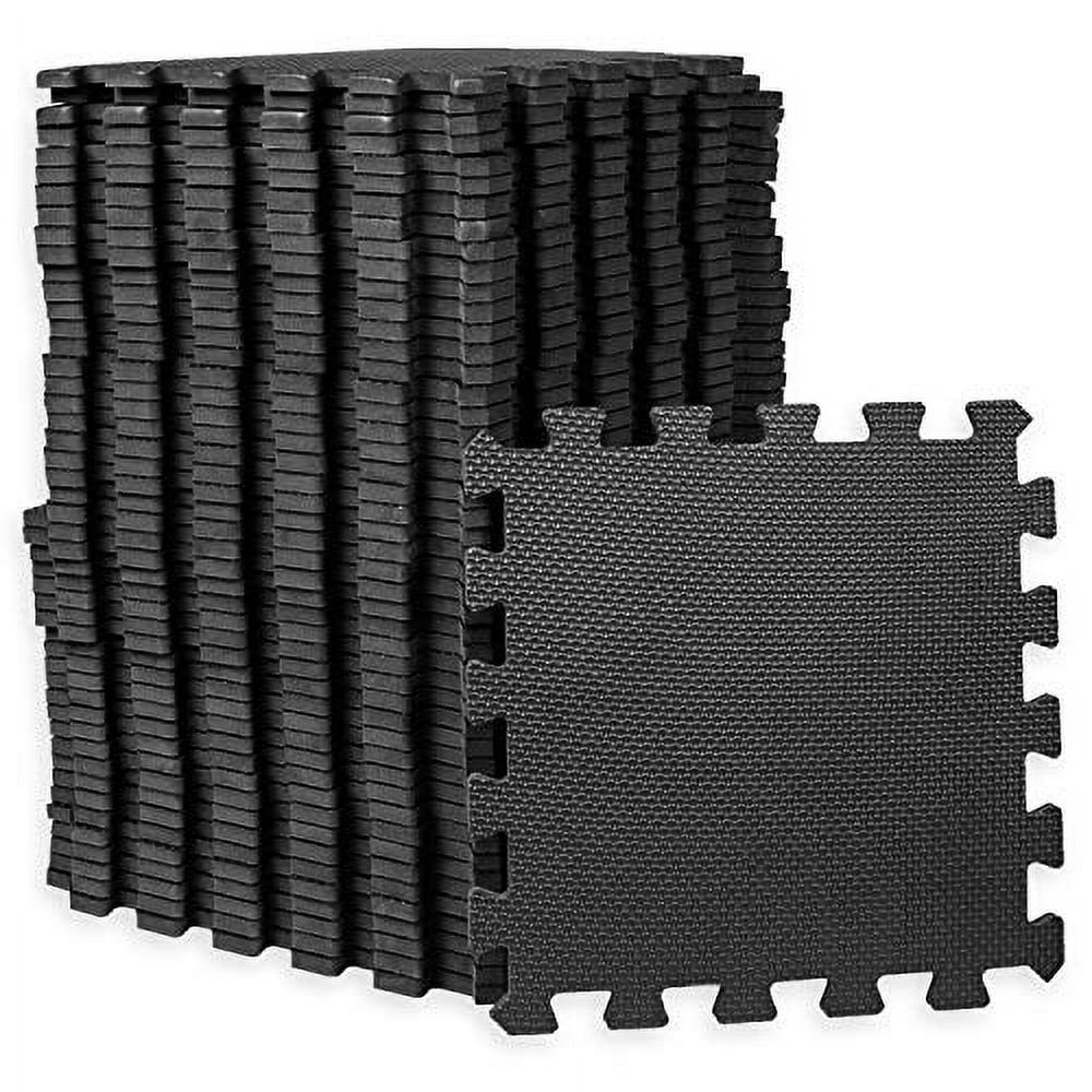 Play Platoon Gym Flooring Exercise Mats Black Interlocking Workout