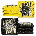 thumbnail image 1 of Play Platoon Tournament Series Cornhole Bags - Pro Style Dual Sided Slick and Sticky Side Bean Bag for Every Pro Designed in USA - 4 Yellow & 4 Black Liberty, 1 of 7