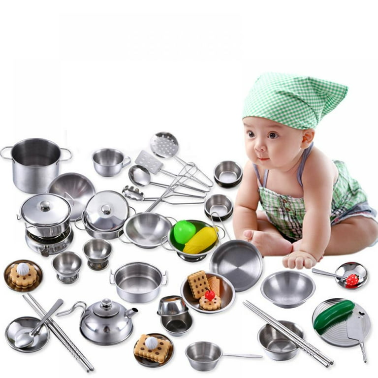 Play Pots and Pans Toys for Kids Kitchen Playset Pretend