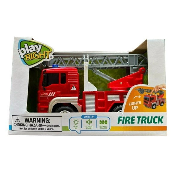 Play Right Fire Truck With Crane Makes Sound Lights Up Batteries Included