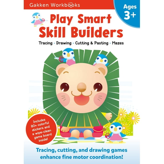 Play Smart: Play Smart Skill Builders Age 3+ : Preschool Activity Workbook with Stickers for Toddlers Ages 3, 4, 5: Build Focus and Pen-control Skills: Tracing, Mazes, Matching Games, and More (Full Color Pages) (Paperback)