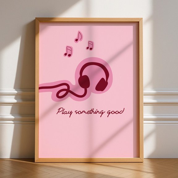 Play Something Good Print Art Multicolored Typography Bright Bold Funky Aesthetic Kitchen Decor Dance Minimalist