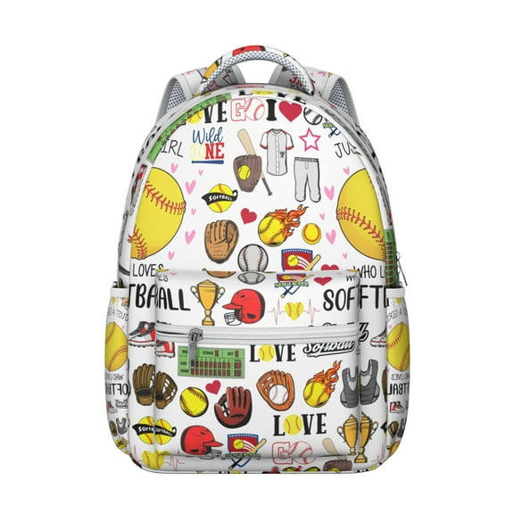 Play Sports Students Backpack Baseball Football Soccer Basketball Ball Game School Bag, Comfortable and Lightweight for Student and Teens