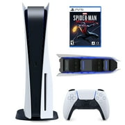 Play-Station-5 825GB Disk Console, UHD Blu-ray, One Wireless Controller, Marvel's Spider-Man: Miles Morales with Mazepoly Dual Charger Dock