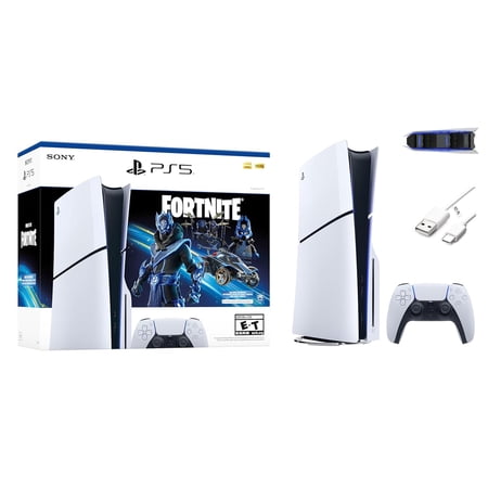 Play-Station 5 Disc Edition -- Fortnite Cobalt Star Bundle with Mazepoly Accessories