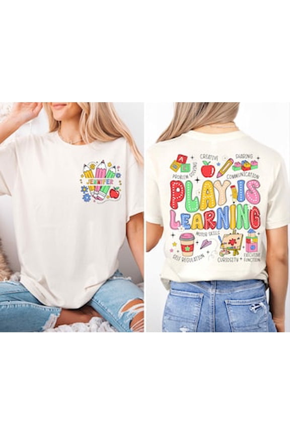 Play Teacher Shirt, Play Therapist, Play Is Learning Shirt, Preschool Teaching Shirt, Kindergarten Teacher Shirt, Black Tshirt