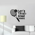 thumbnail image 1 of Let's Play Some Tennis Quote Tennis RAcquet Tennis Ball Tennis Player Silhouette Vinyl Wall Sticker Art Decal Sport Boy Girl Kids Room Design Bedroom Tennis Sports Vinyl Decoration Size (30x30 inch), 1 of 3