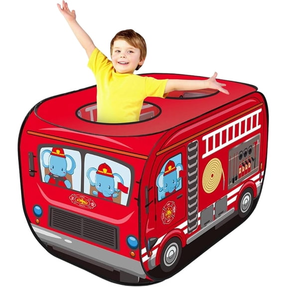 Play Tent for Kids Aged 3-5 Years Old Boys and Girls:Role Play Firefighter Fire Truck Tent-Playhouse Toy,Birthday Christmas Gift for Baby.Can Be Played with by 2-3 Kids.For Toddler-Indoor & Outdoor