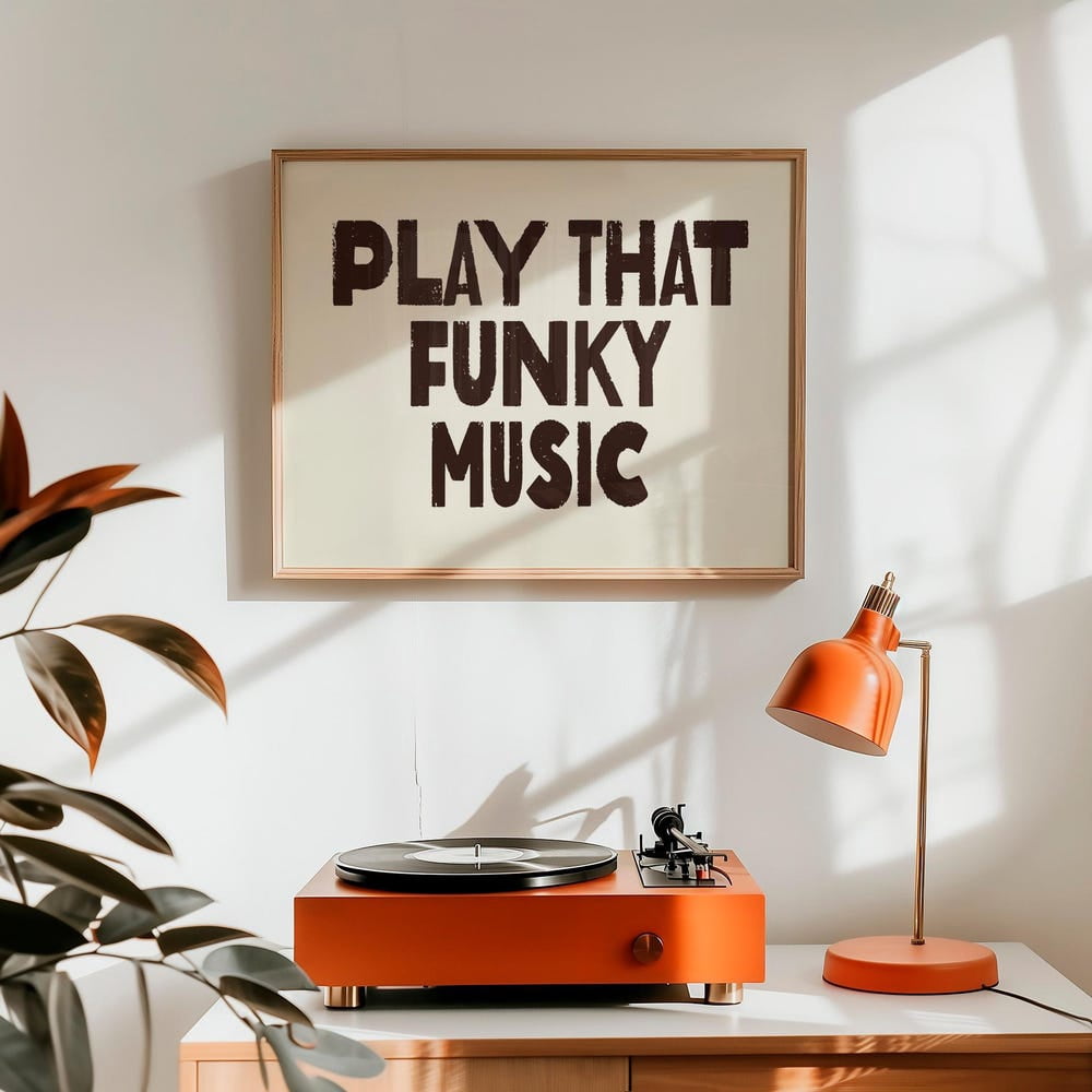 Play That Funky Music Groovy Tos Record Player Poster - Walmart.com