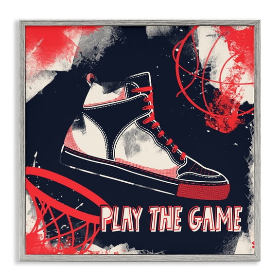 Stupell Industries Play The Game Urban Graffiti Gray Framed Giclee Art, design by Marcus Prime, 12 x 12